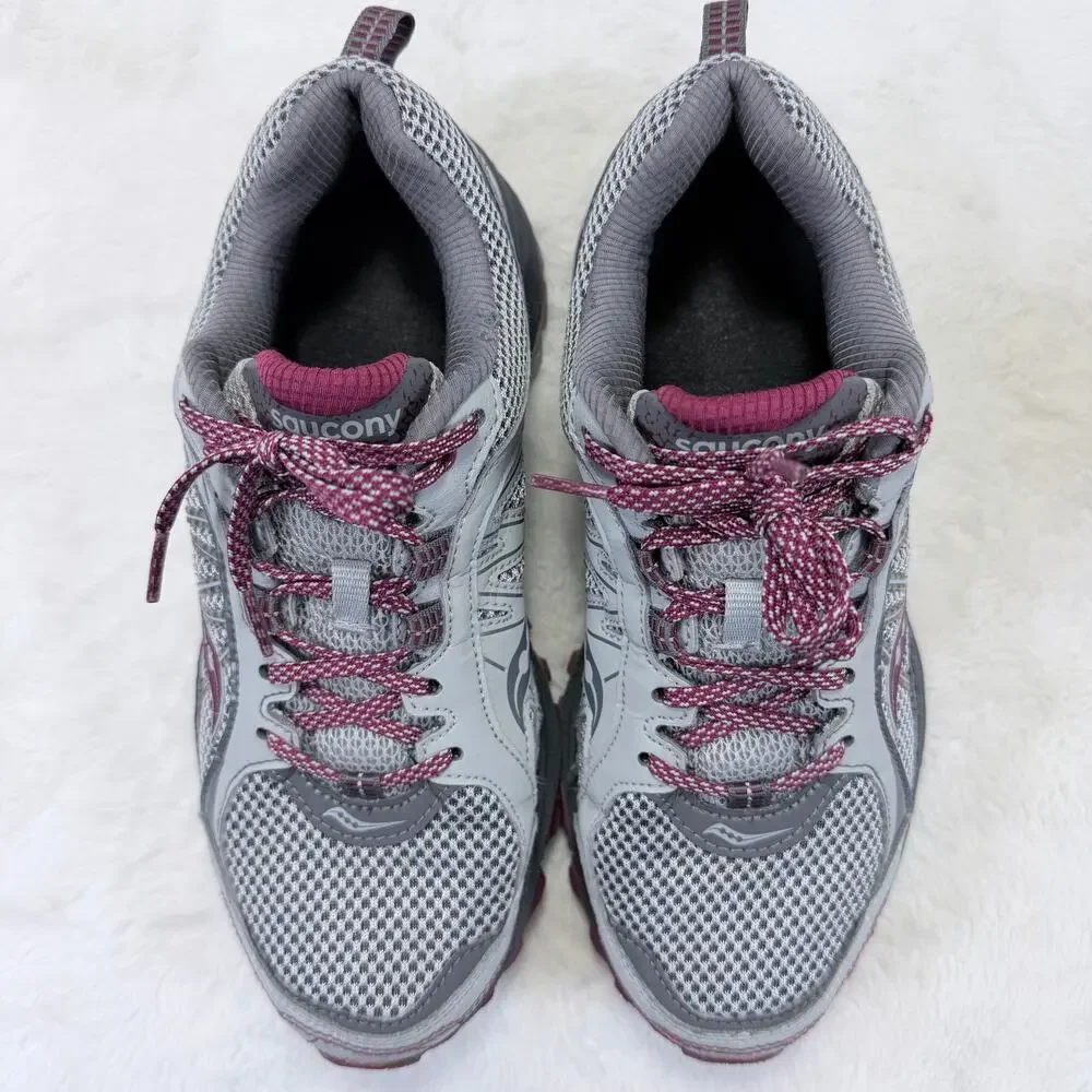 Saucony Excursion TR9 Trail Running Shoes Gray Plum Womens Size 8 Wide